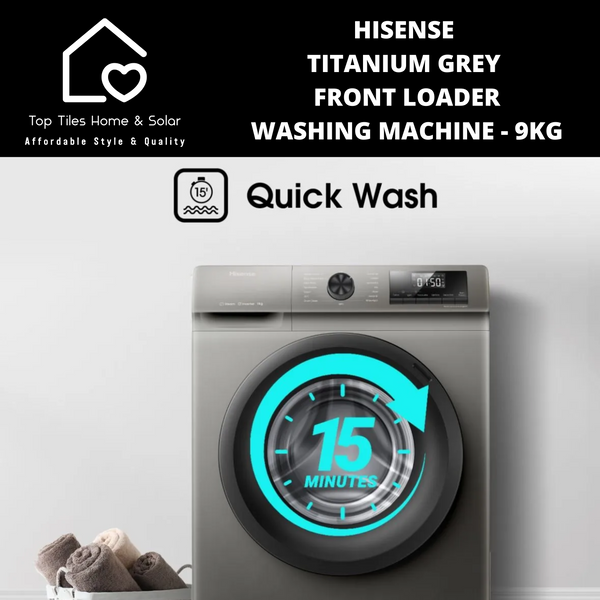 Hisense Titanium Grey Front Loader Washing Machine - 9kg