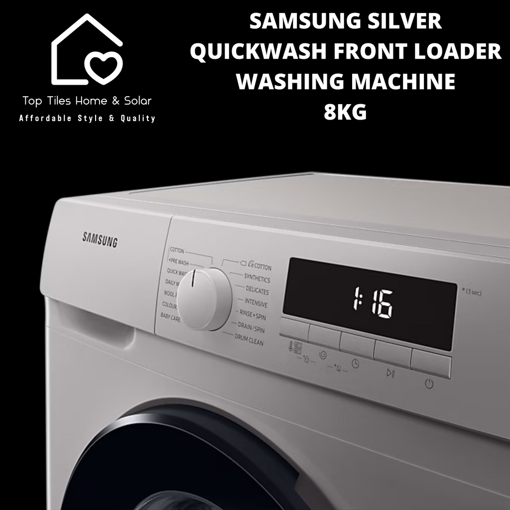 Samsung Silver QuickWash Front Loader Washing Machine - 8kg – Top Tiles ...