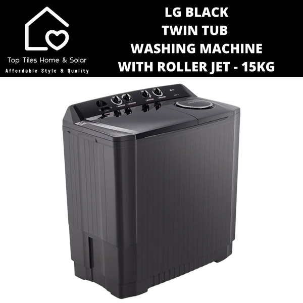 LG Black Twin Tub Washing Machine with Roller Jet - 15kg