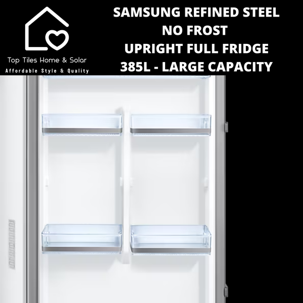 Samsung Refined Steel No Frost Upright Full Fridge - 385L Large Capacity