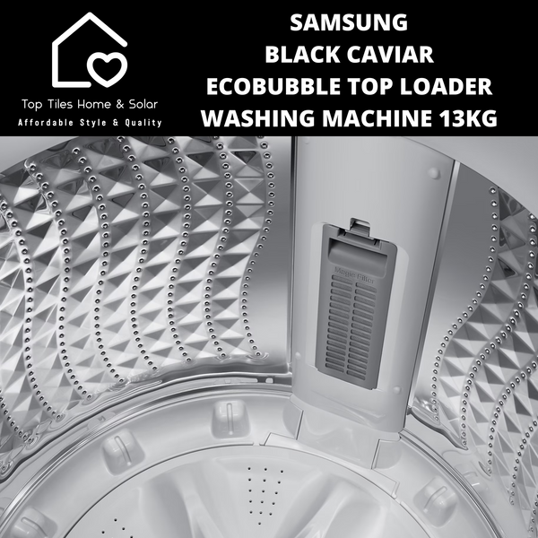 Samsung Black Caviar EcoBubble Top Loader Washing Machine - 13kg