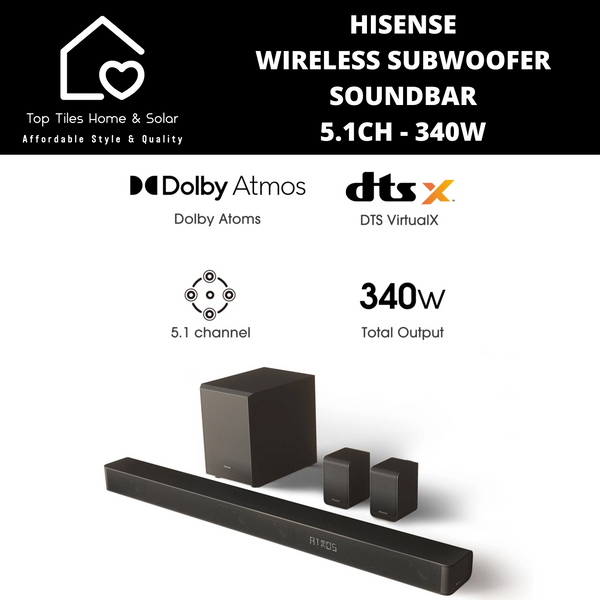 Hisense Wireless Subwoofer Soundbar 5.1Ch - 340W