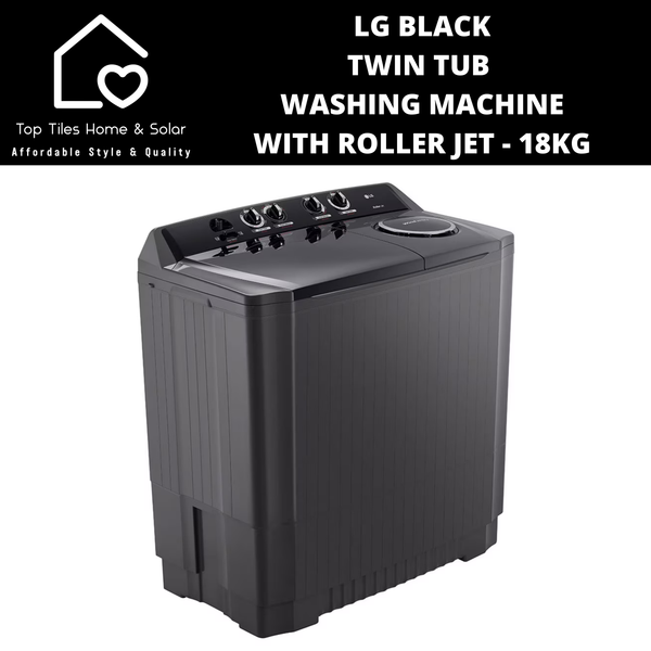 LG Black Twin Tub Washing Machine with Roller Jet - 18kg