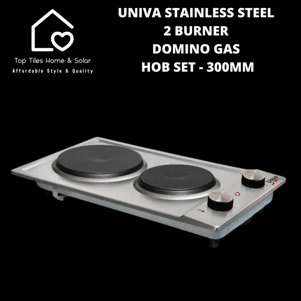 Univa Hob Set - Stainless Steel Solid + Gas Domino Hob