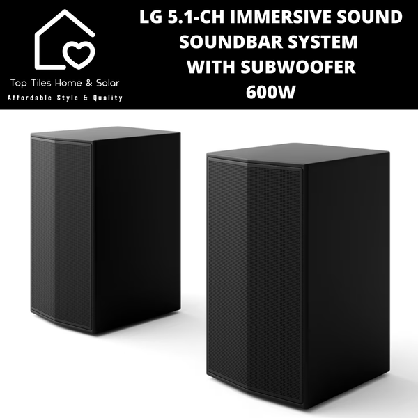 LG 5.1-Ch Immersive Sound Soundbar System with Subwoofer - 600W