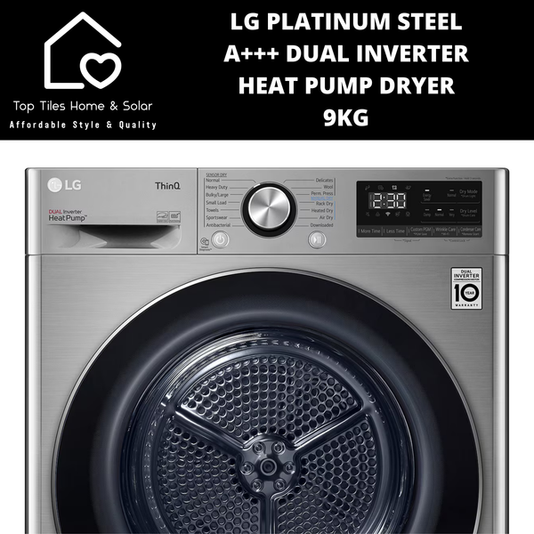 LG Platinum Steel A+++ Dual Inverter Heat Pump Dryer - 9kg