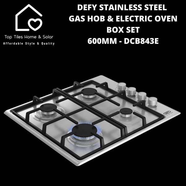 Defy Stainless Steel Gas Hob & Electric Oven Box Set- 600mm DCB843E