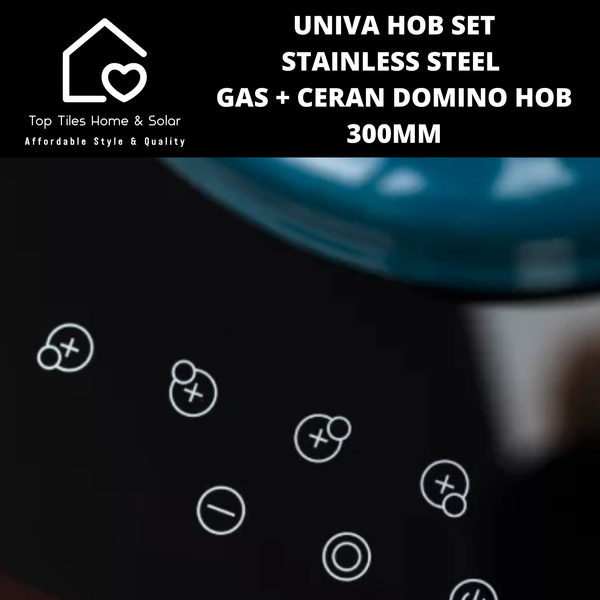 Univa Hob Set - Stainless Steel Gas + Ceran Domino Hob - 300mm