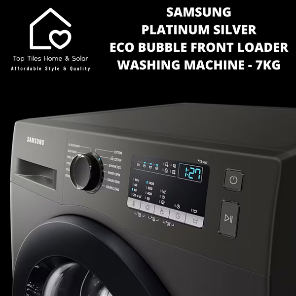 Samsung Platinum Silver Eco Bubble Front Loader Washing Machine - 7kg