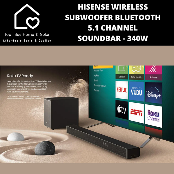 Hisense Wireless Subwoofer Bluetooth 5.1 Channel Soundbar - 340W