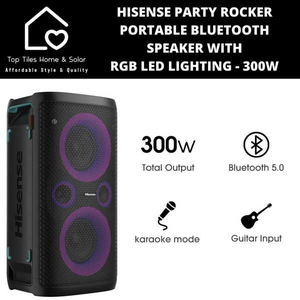 Hisense Party Rocker Portable Bluetooth Speaker With RGB LED Lighting - 300W