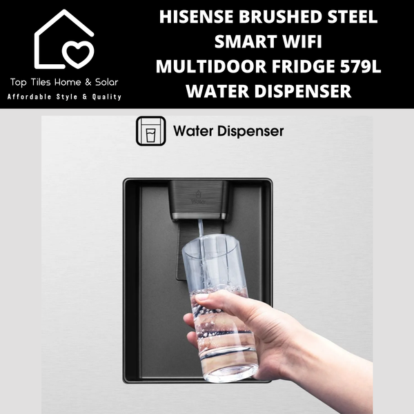 Hisense Brushed Steel Smart MultiDoor Fridge  - 579L Water Dispenser