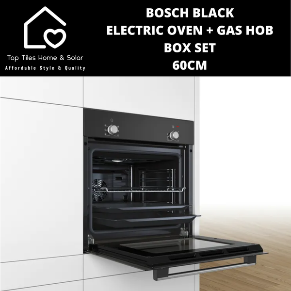 Bosch Black - Electric Oven & Gas Hob Box Set - 60cm