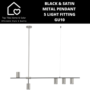 Black & Satin Metal Pendant 5 Light Fitting