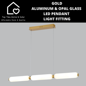 Gold Aluminum & Opal Glass LED Pendant Light Fitting