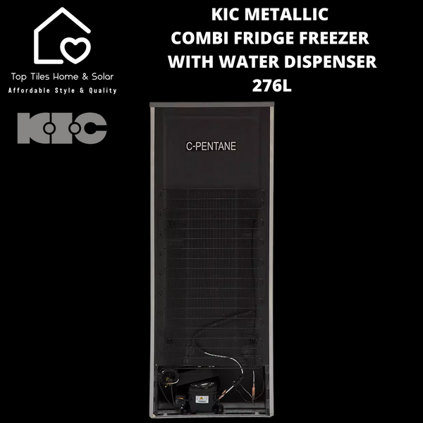 KIC Metallic Combi Fridge Freezer With Water Dispenser- 276L