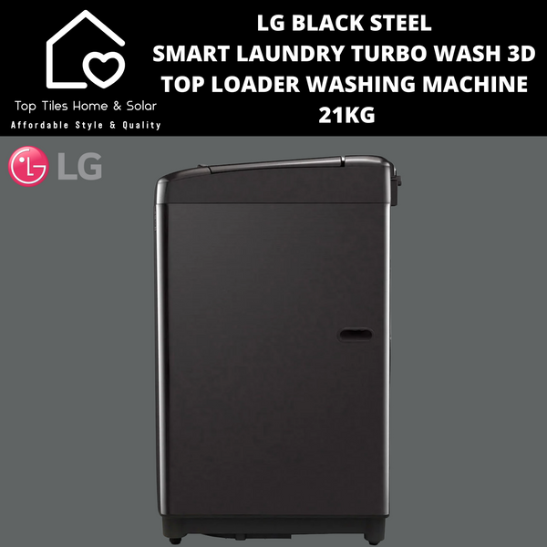 LG Black Steel Smart Laundry Turbo Wash 3D Top Loader Washing Machine - 21kg