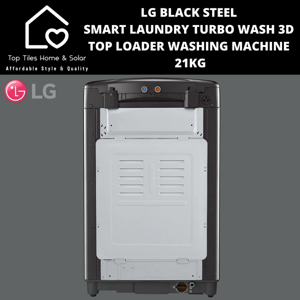 LG Black Steel Smart Laundry Turbo Wash 3D Top Loader Washing Machine - 21kg