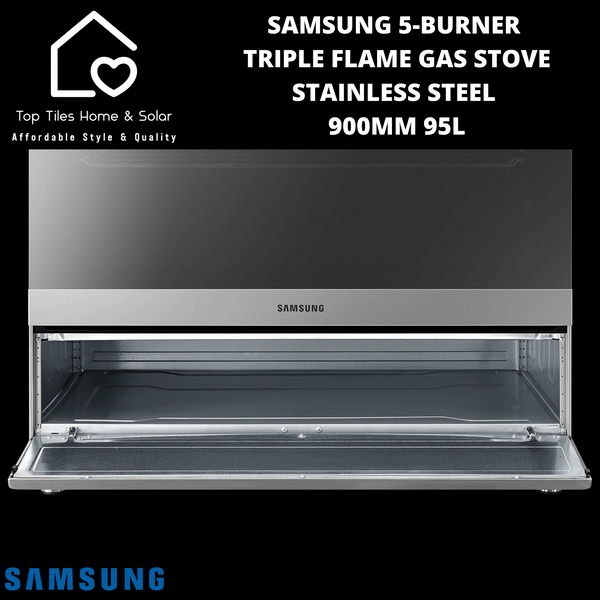 Samsung 5-Burner Triple Flame Gas Stove Stainless Steel - 900mm 95L