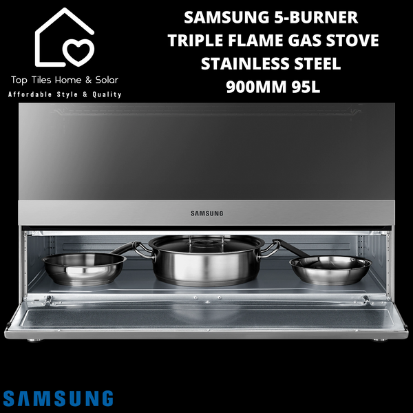 Samsung 5-Burner Triple Flame Gas Stove Stainless Steel - 900mm 95L