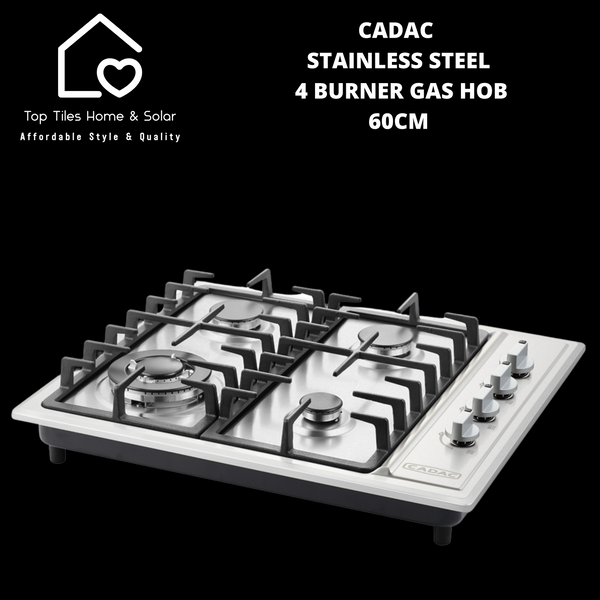 Cadac Stainless Steel 4 Burner Gas Hob - 60cm