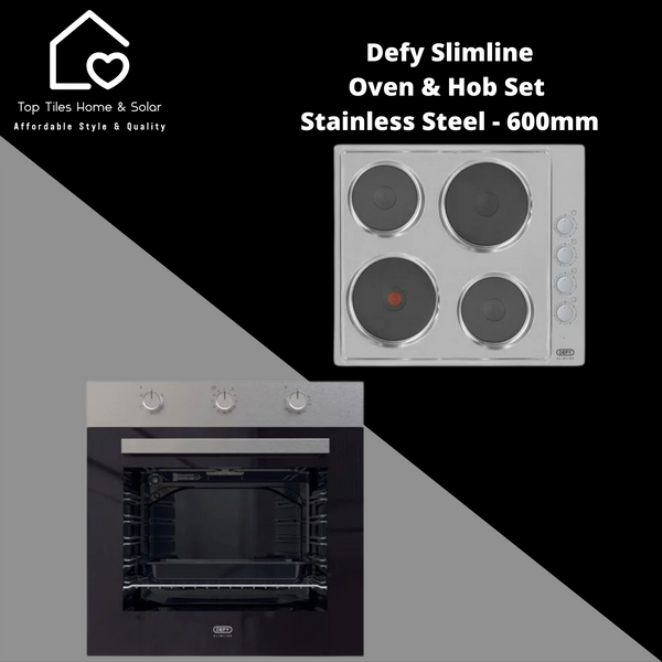 Defy Stainless Steel Slimline Oven & Hob Box Set - 600mm DCB849E