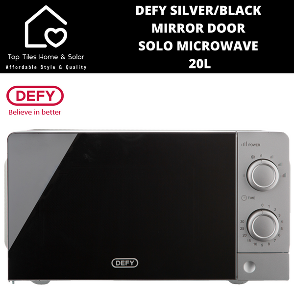 Defy Silver Mirror Door Solo Microwave - 20L DMO381