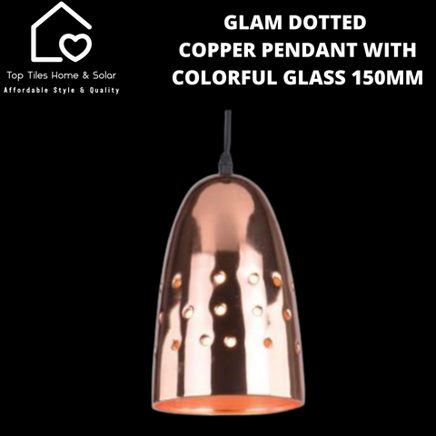 Glam Dotted Copper Glass Pendant - 150mm