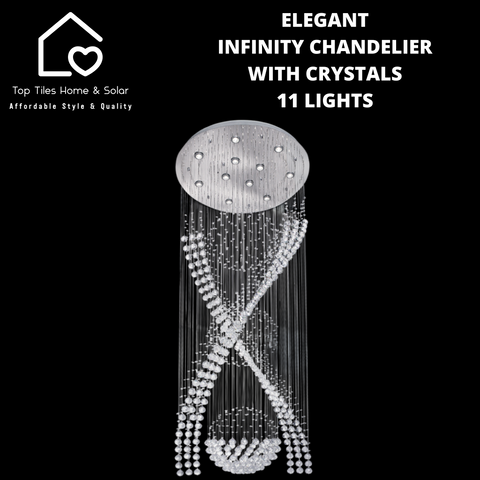 Elegant Infinity Chandelier With Crystals - 11 Lights