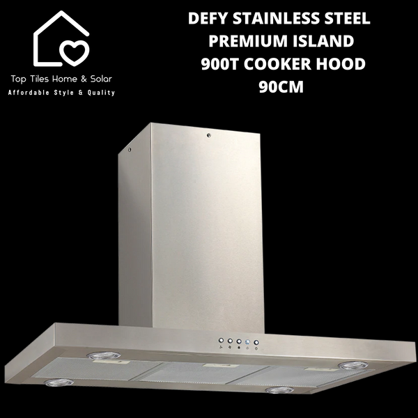 Defy Stainless Steel Premium Island 900T Cooker Hood - 90cm DCH322