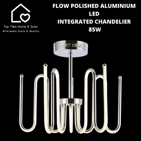 Flow Polished Aluminium LED Integrated Chandelier - 85W