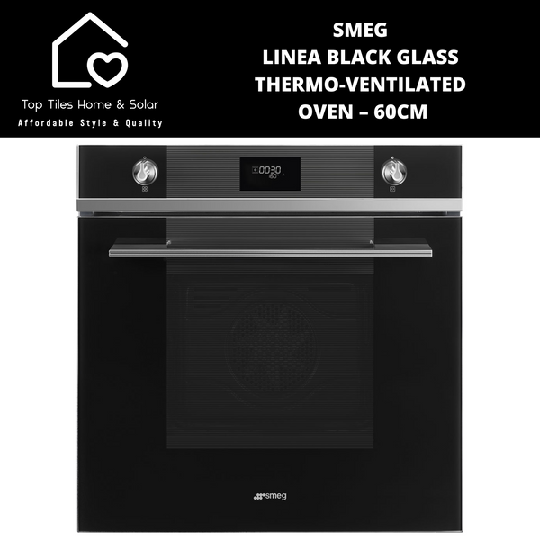 Smeg Linea Black Glass Thermo-Ventilated Oven – 60cm