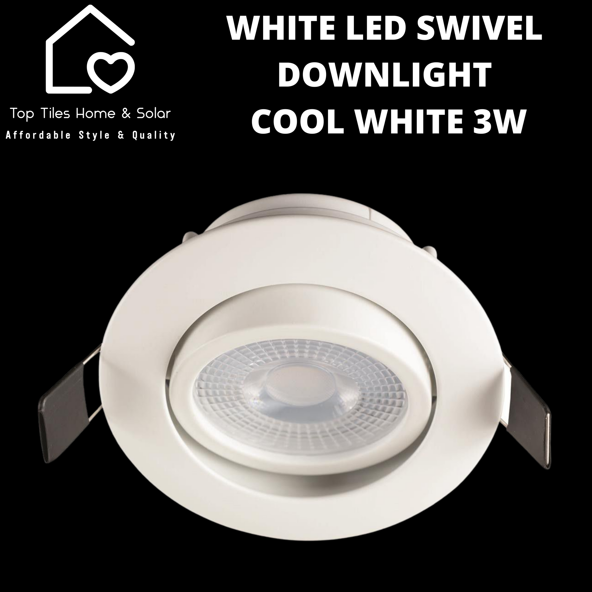 White Aluminum 5W LED Swivel Downlight - Blister Pack