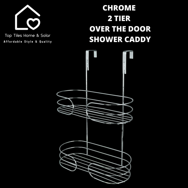 Chrome 2 Tier Over The Door Shower Caddy