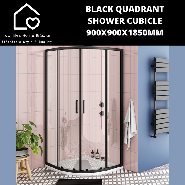 Black Quadrant Shower Cubicle - 900x900x1850mm