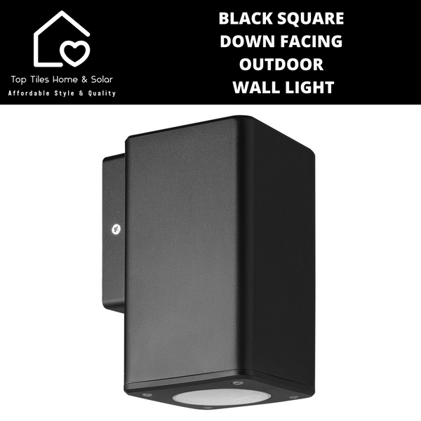 Black Square Down Facing Outdoor Wall Light