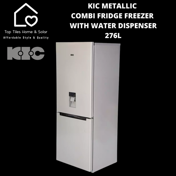 KIC Metallic Combi Fridge Freezer With Water Dispenser- 276L