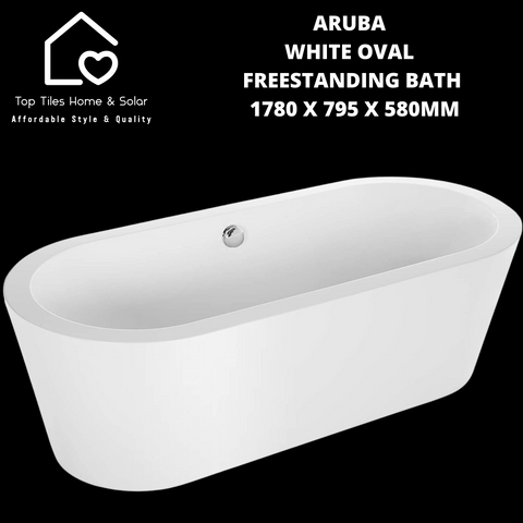 Aruba White Oval Freestanding Bath - 1780 x 795 x 580mm