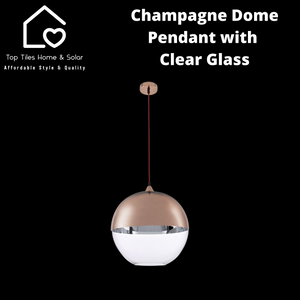 Champagne Dome Pendant with Clear Glass