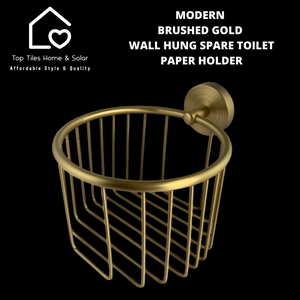 Modern Brushed Gold Wall Hung Spare Toilet Paper Holder