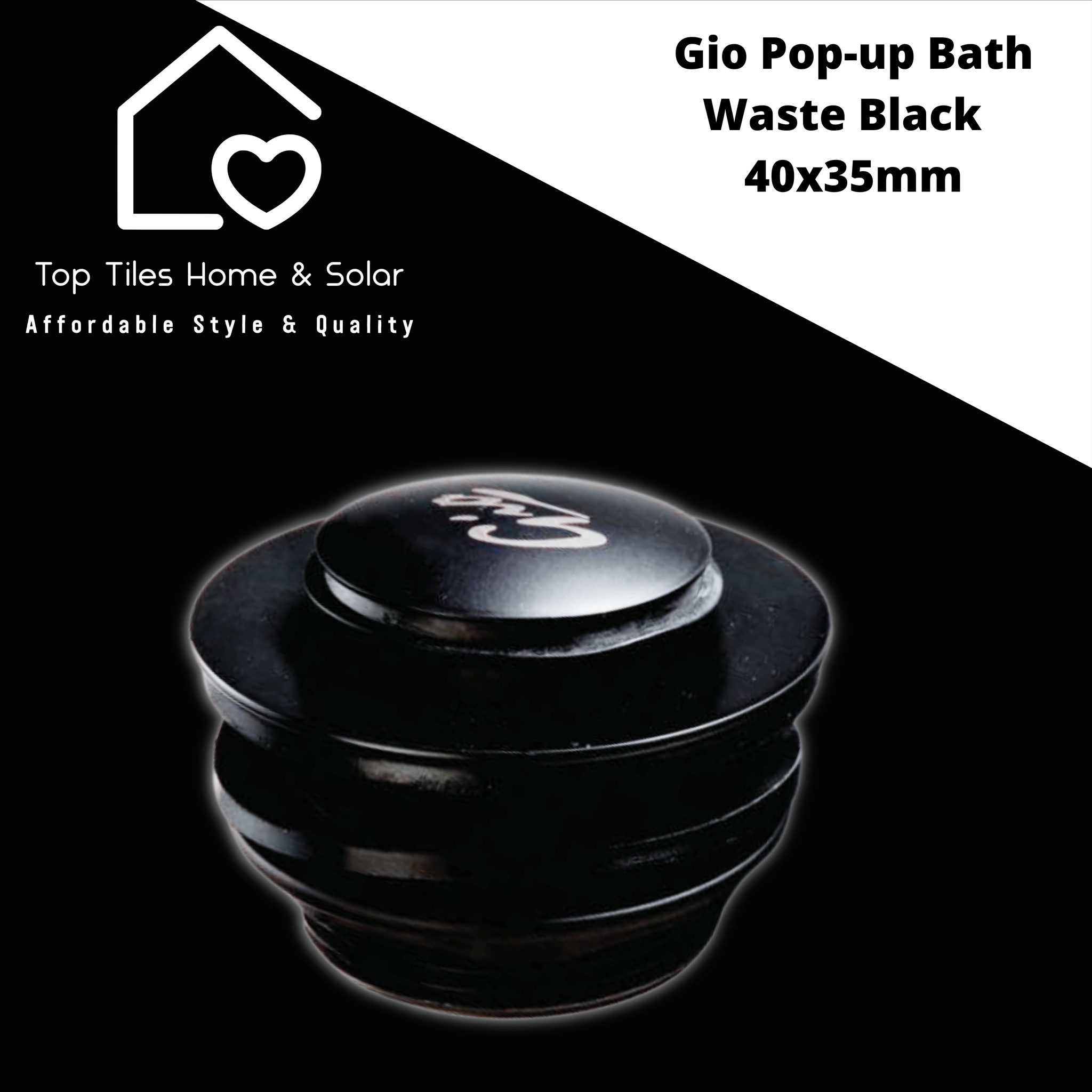 Gio Pop-up Bath Waste Black - 40x35mm