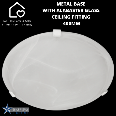 Metal Base With Alabaster Glass Ceiling Fitting  - 400mm