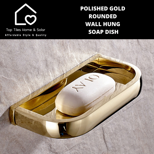 Polished Gold Rounded Wall Hung Soap Dish