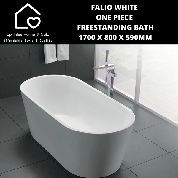 Falio White One Piece Freestanding Bath - 1700 x 800 x 590mm