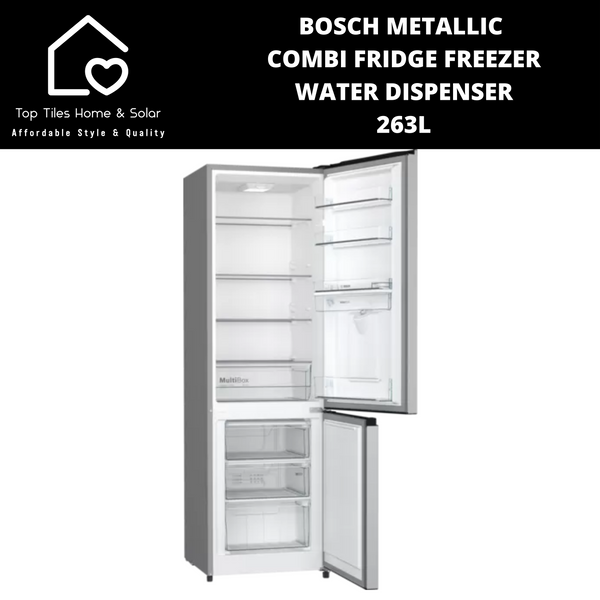 Bosch Series 2 - Metallic Combi Fridge Freezer - 281L Water Dispenser