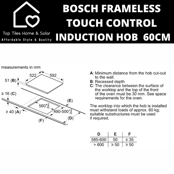 Bosch Series 4 - Frameless Induction Hob - 60cm