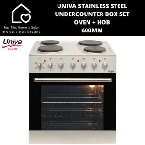 Univa Stainless Steel Undercounter Box Set Oven + Hob - 600mm