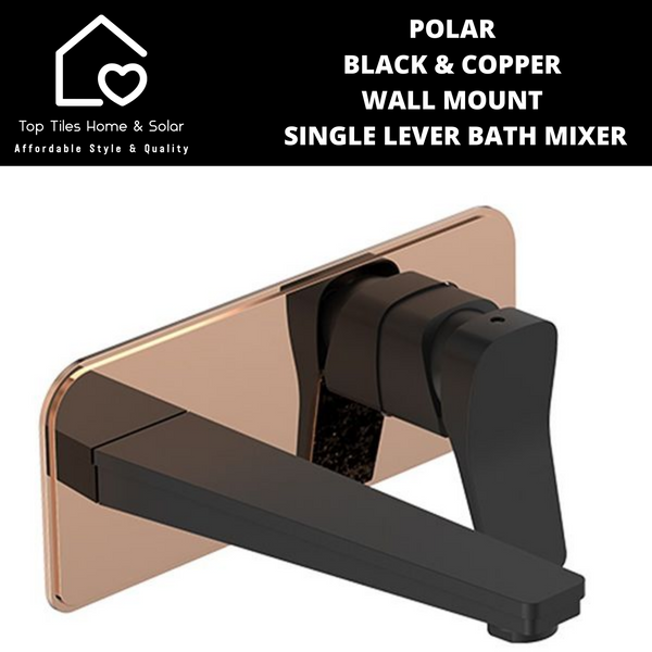 Polar Black & Copper Wall Mount Single Lever Bath Mixer