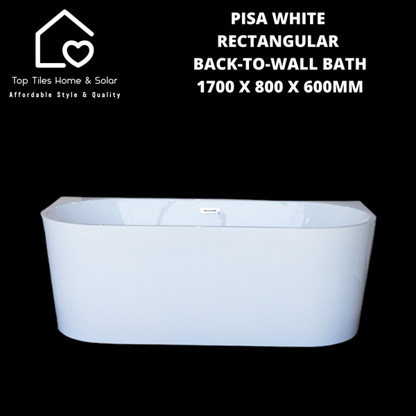 Pisa White Rectangular Back-To-Wall Curved Bath - 1700 x 800 x 600mm