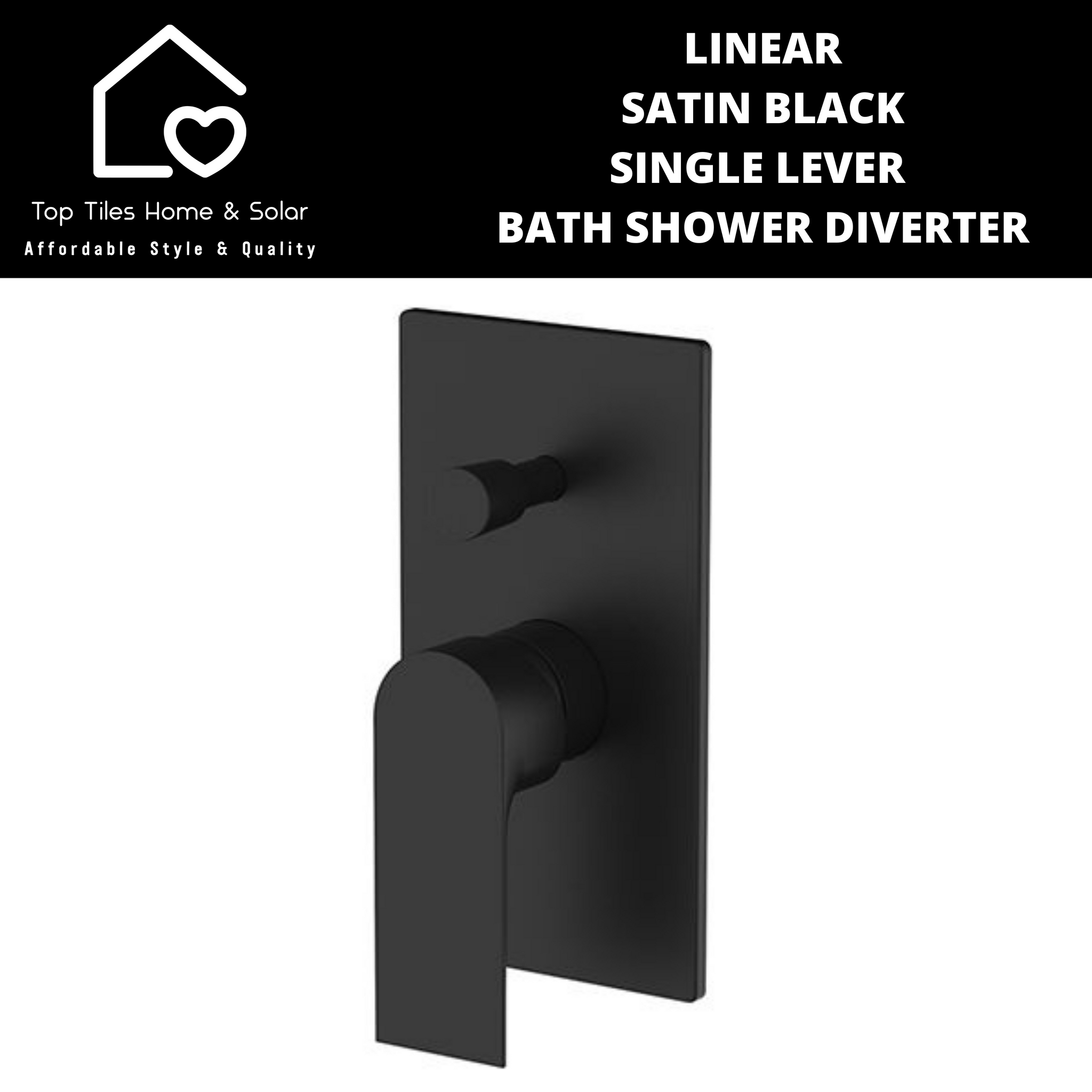 Linear Satin Black Single Lever Bath Shower Diverter